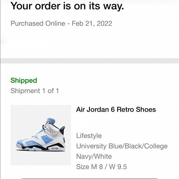 NIB Jordan 6 Retro UNC White
